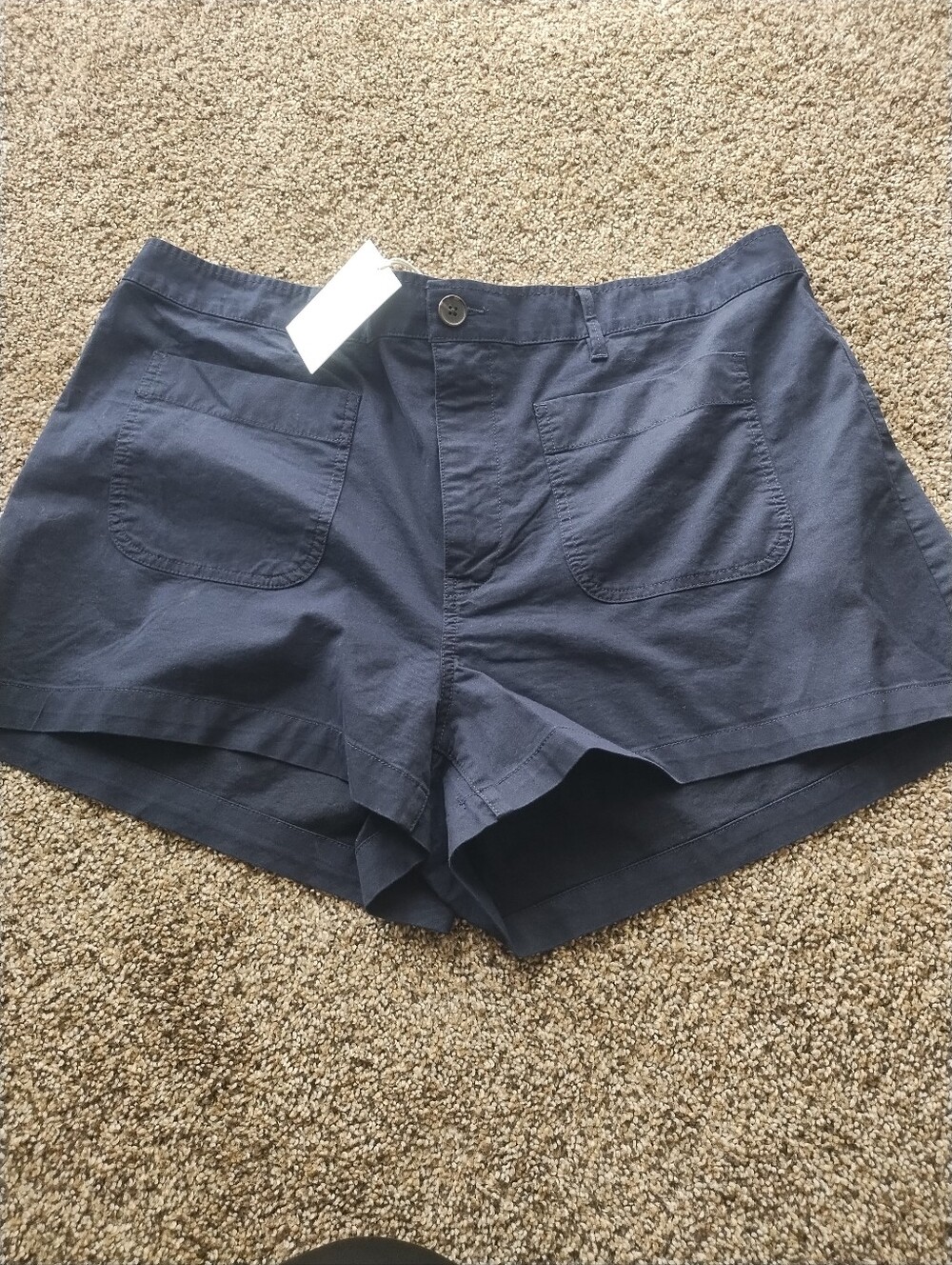 Women's Navy Pocket Front Casual Shorts